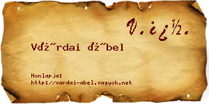 Várdai Ábel névjegykártya